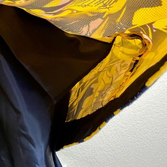 J. Crew Pique Yellow Floral Sunflower Fit & Flare  V-Neck Dress size 00 cottage - Picture 4 of 12